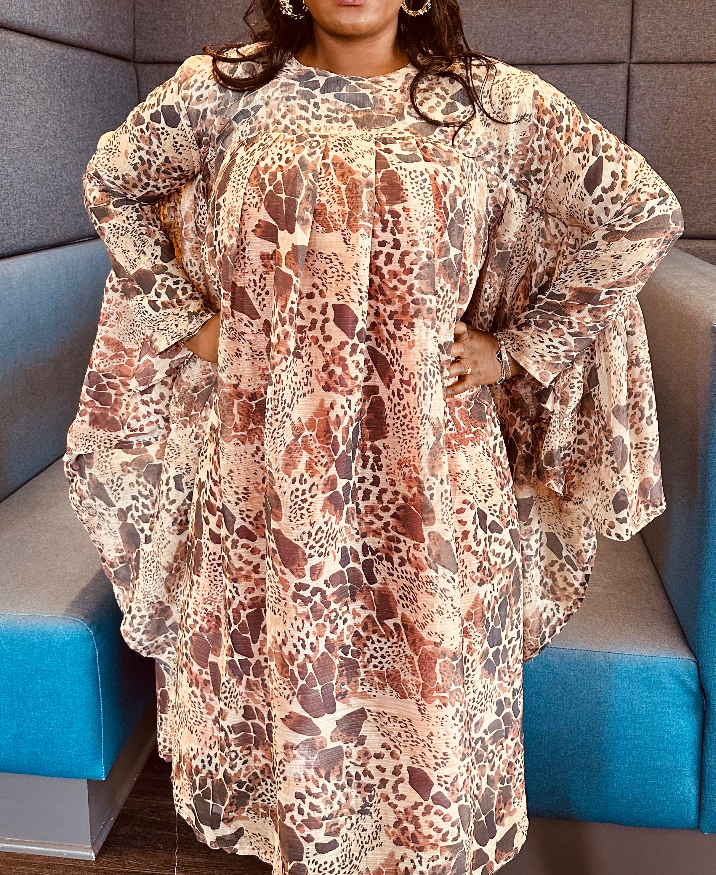 Kinayah Dress (Faut Cheetah Print Brown)