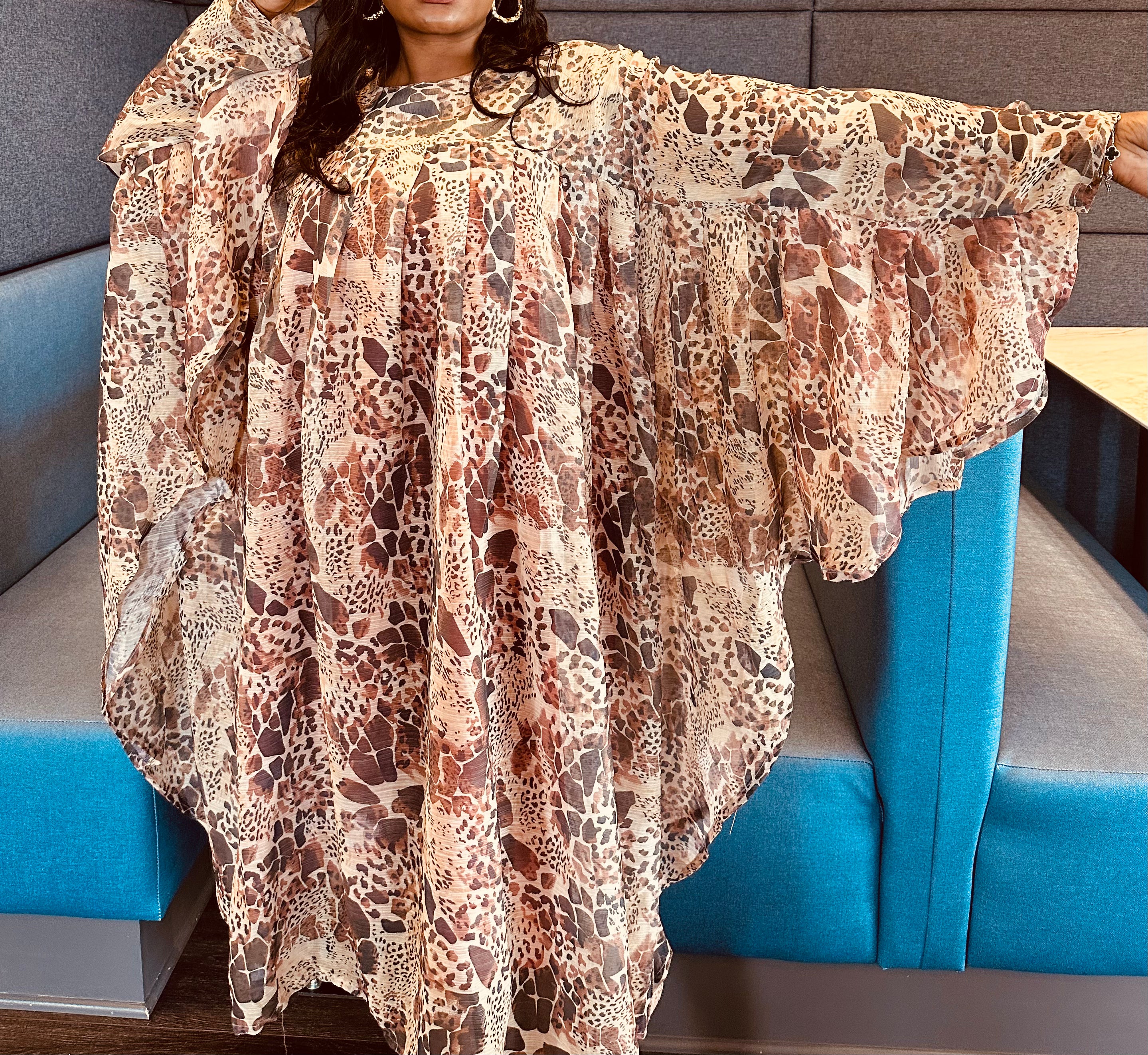 Kinayah Dress (Faut Cheetah Print Brown)