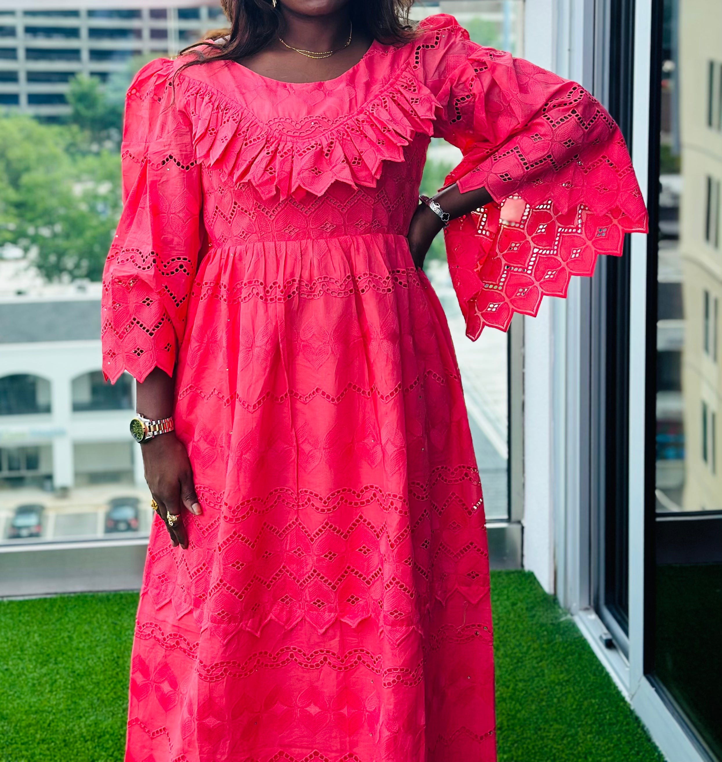 Ndeyah Summer Dress (Light Fuchsia Pink)